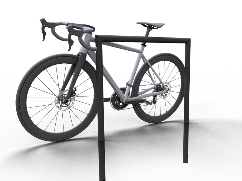 Bicycle lean on hoops