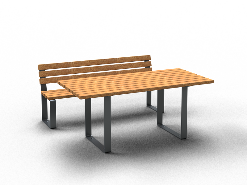 Park bench and table